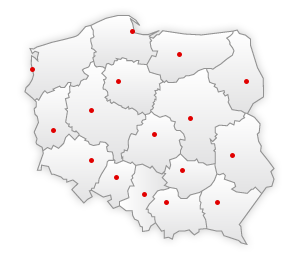 Mapa Polski na via poland